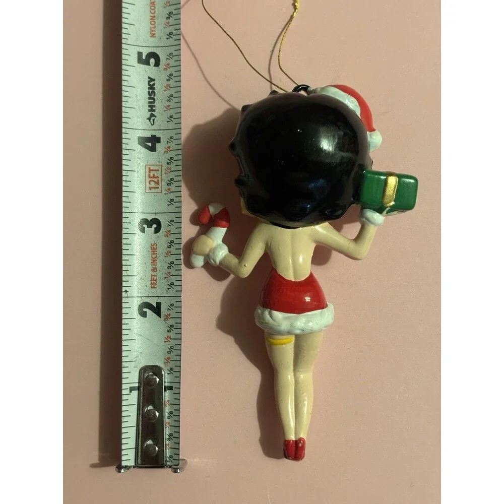 Betty Boop Christmas Ornament - Carrying Gift, Candy Cane, Wearing Santa Hat